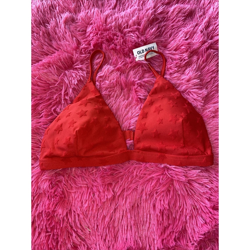 Old Navy Women's Classic American Triangle Bikini Swim Top Red Size Large NWT